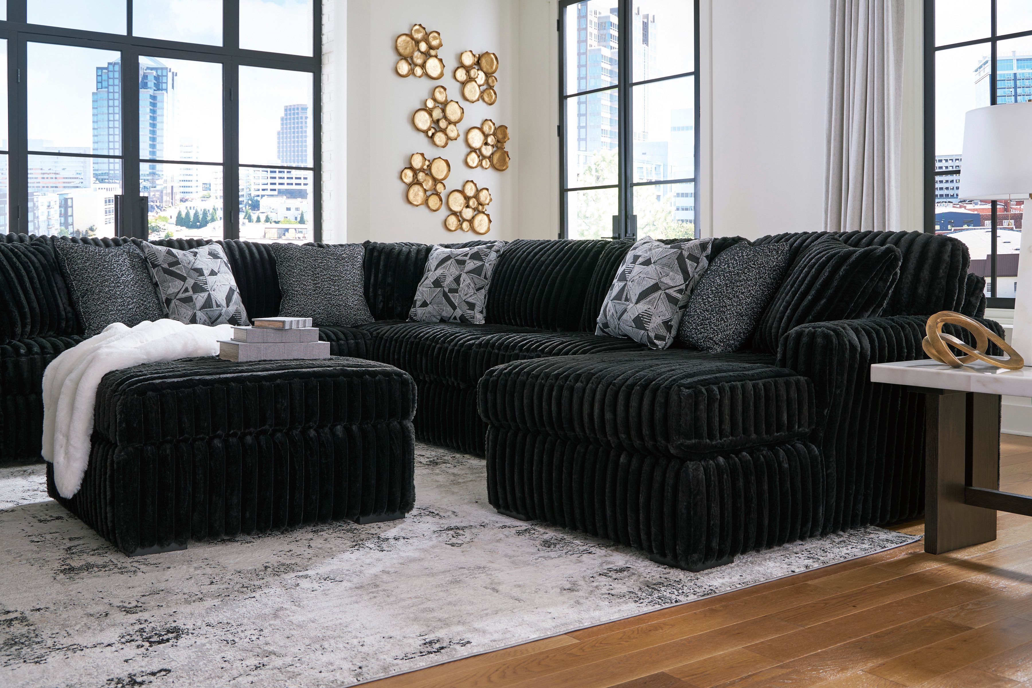 Midnight-Madness 4-Piece Sectional with Chaise (Brandnew) shipping available within 30 mi