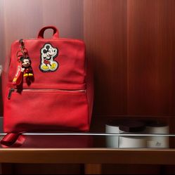 Micky Backpack Red Disney With  Free Keychain 