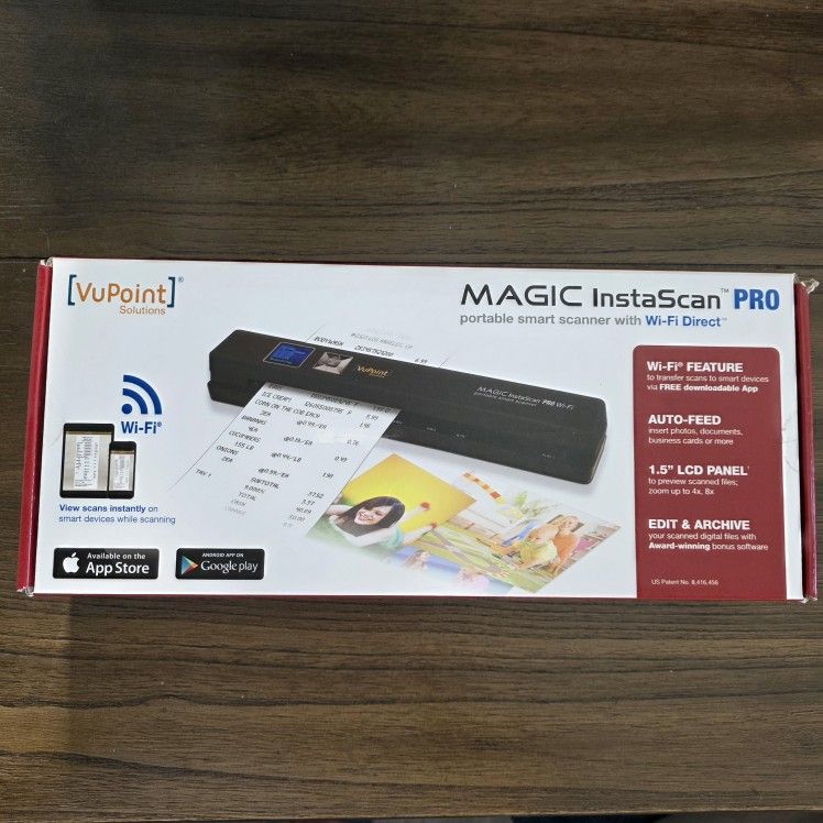 VuPoint Magic InstaScan Pro Wi-Fi Portable Smart Scanner PDSWF-ST48R-VP in RED