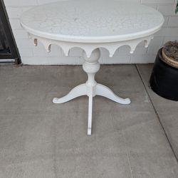 White Antique Accent Table 