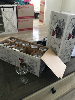 10-Piece Gold Rim Wine Glass Set