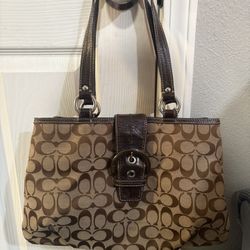 Coach Signature Handbag Purse (Tan/Brown)