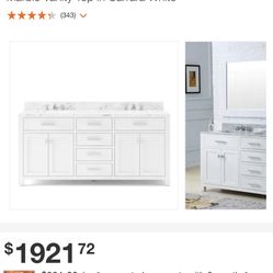 New, Madison 72 in. Vanity in Modern White with Marble Vanity Top in Carrara White