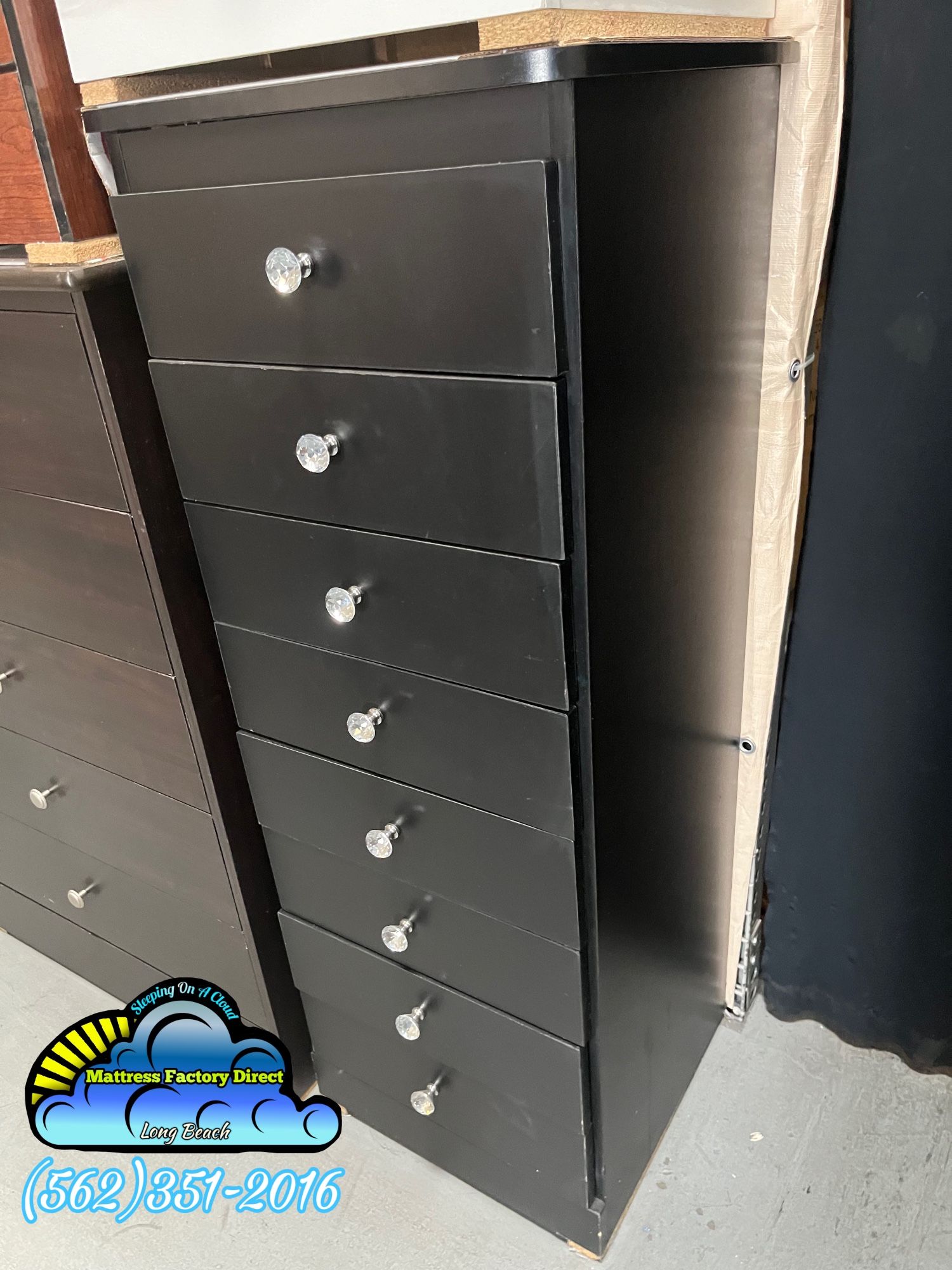 black dresser with diamond knobs Miranda - 7-Drawer Dresser