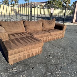 Large Dark Brown L Shape Sofa Sectional Couch With Chaise Large Size 
