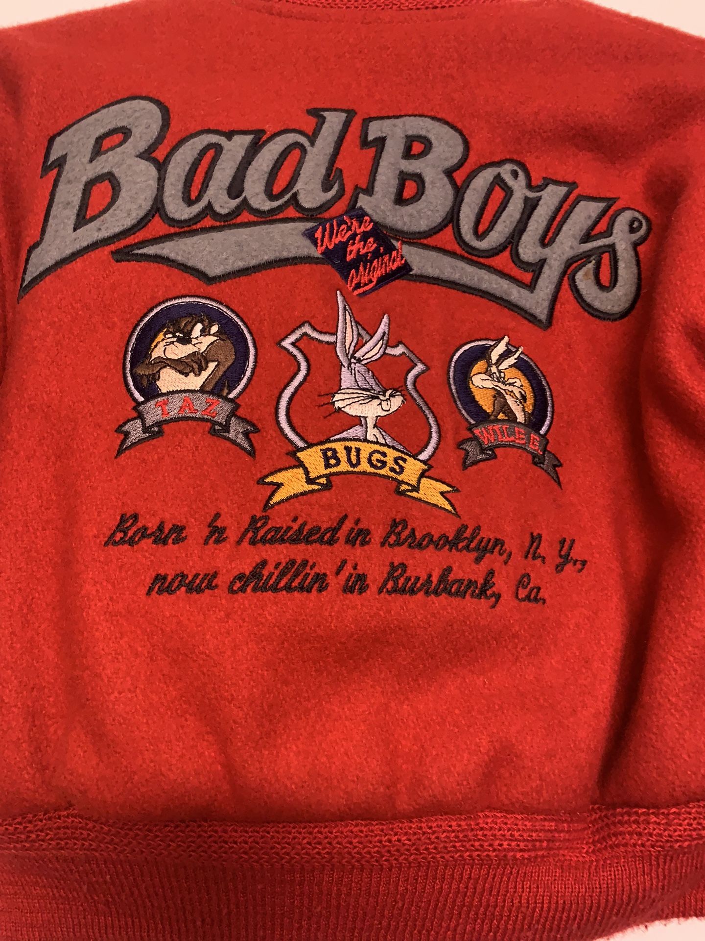 Vintage XX-Small Kids Acme Clothing Co Bad Boys Jacket 80% Wool, Leather Sleeves
