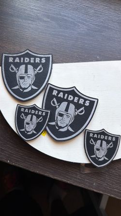 Iron on leather Raider patches