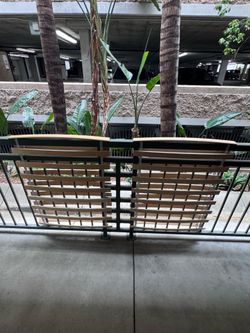 2 Twin Wood Slat Bed Bases / Frames – 30” x 76”