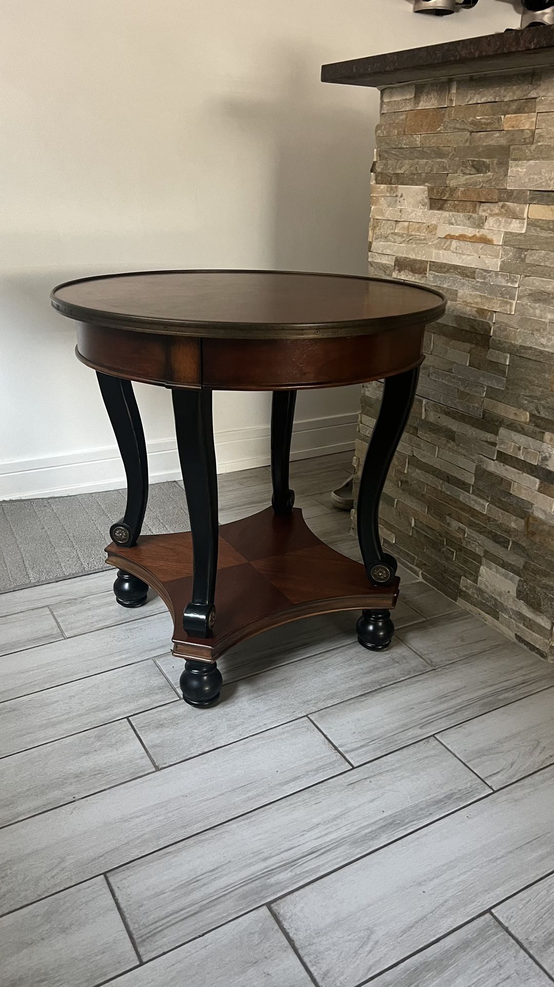 Wooden Round Table With Drawer