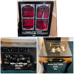 Oriental Asian Furniture Pieces