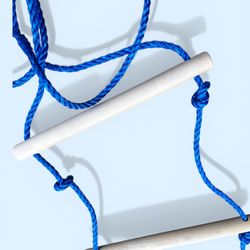 Kids Rope Wood Ladder 6 Steps Outdoor Playground Jungle Gym NEW