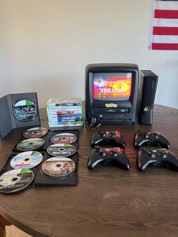 Xbox 360 with games & CRT TV bundle