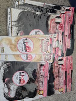 Bundle of human hair closures new brazilian hair new 12"10"