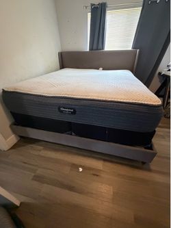 King size Mattress + box springs + bed frame