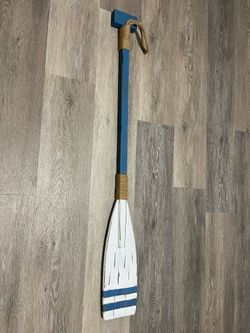 Rustic Blue and White Oar Wood Wall Decor
