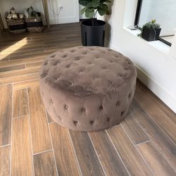 Round Ottoman - Brown