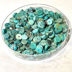 Lot Of 25 Turquoise Disc Beads 