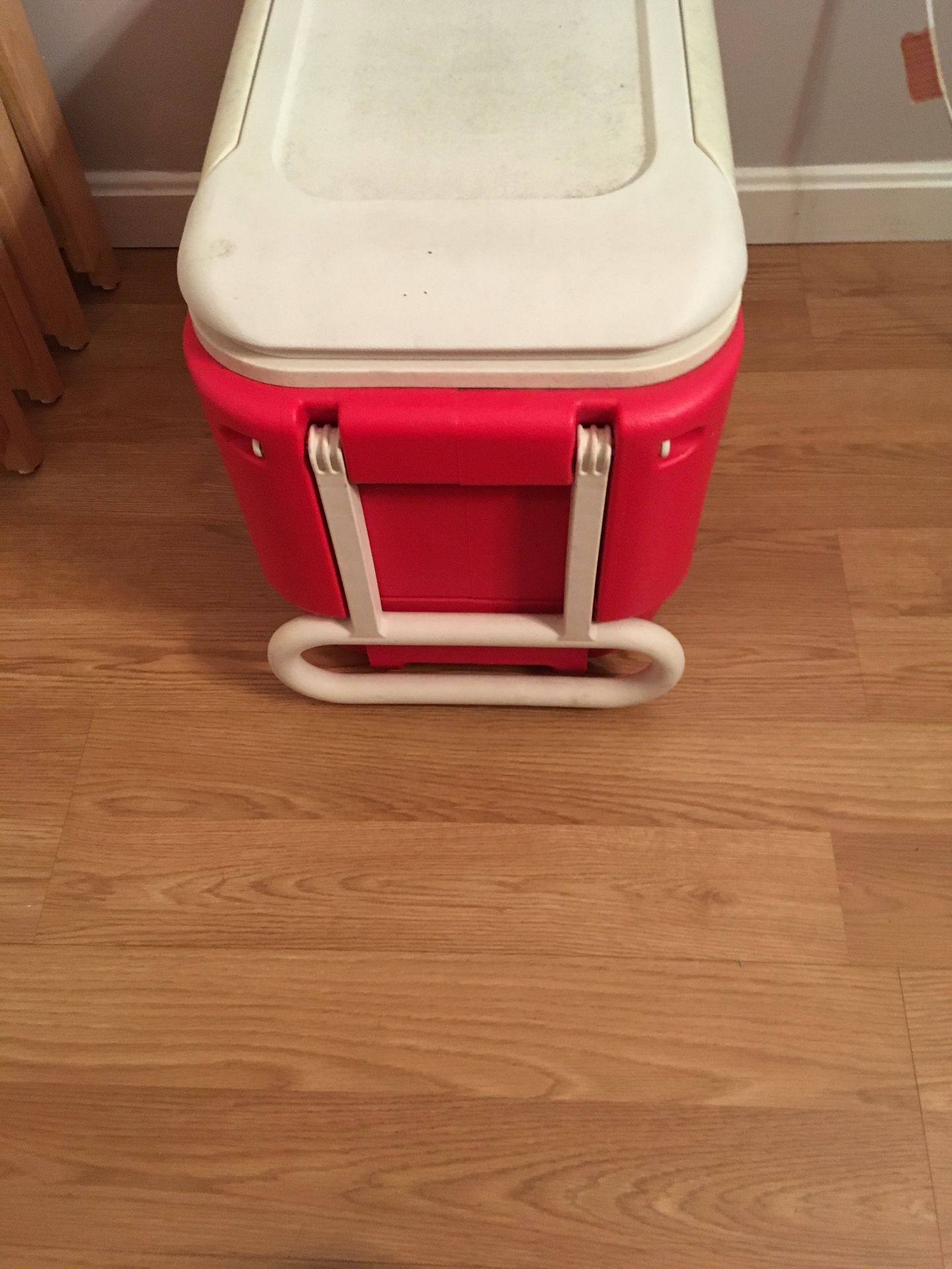 Red Cooler with Wheels