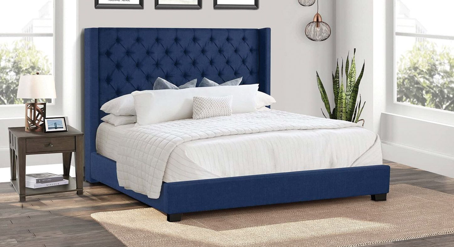 Elegant Button Tufted Queen Bed – Affordable Luxury Fast Delivery