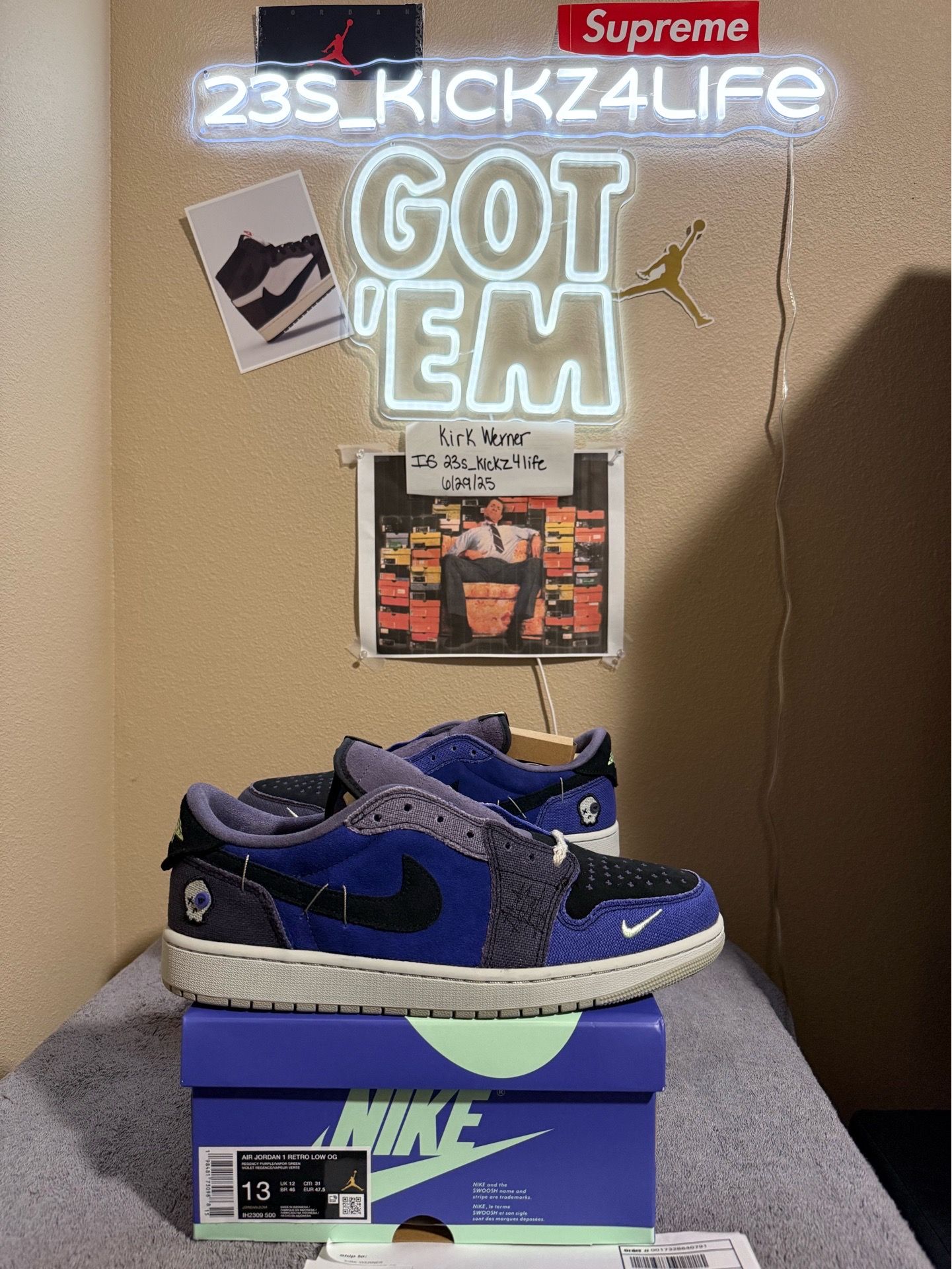 Brand new Air Jordan Zion Voodoo Jordan 1 low OG size 13 with original box and proof of purchase.