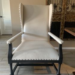 Off  White and Dark Brown chairs 