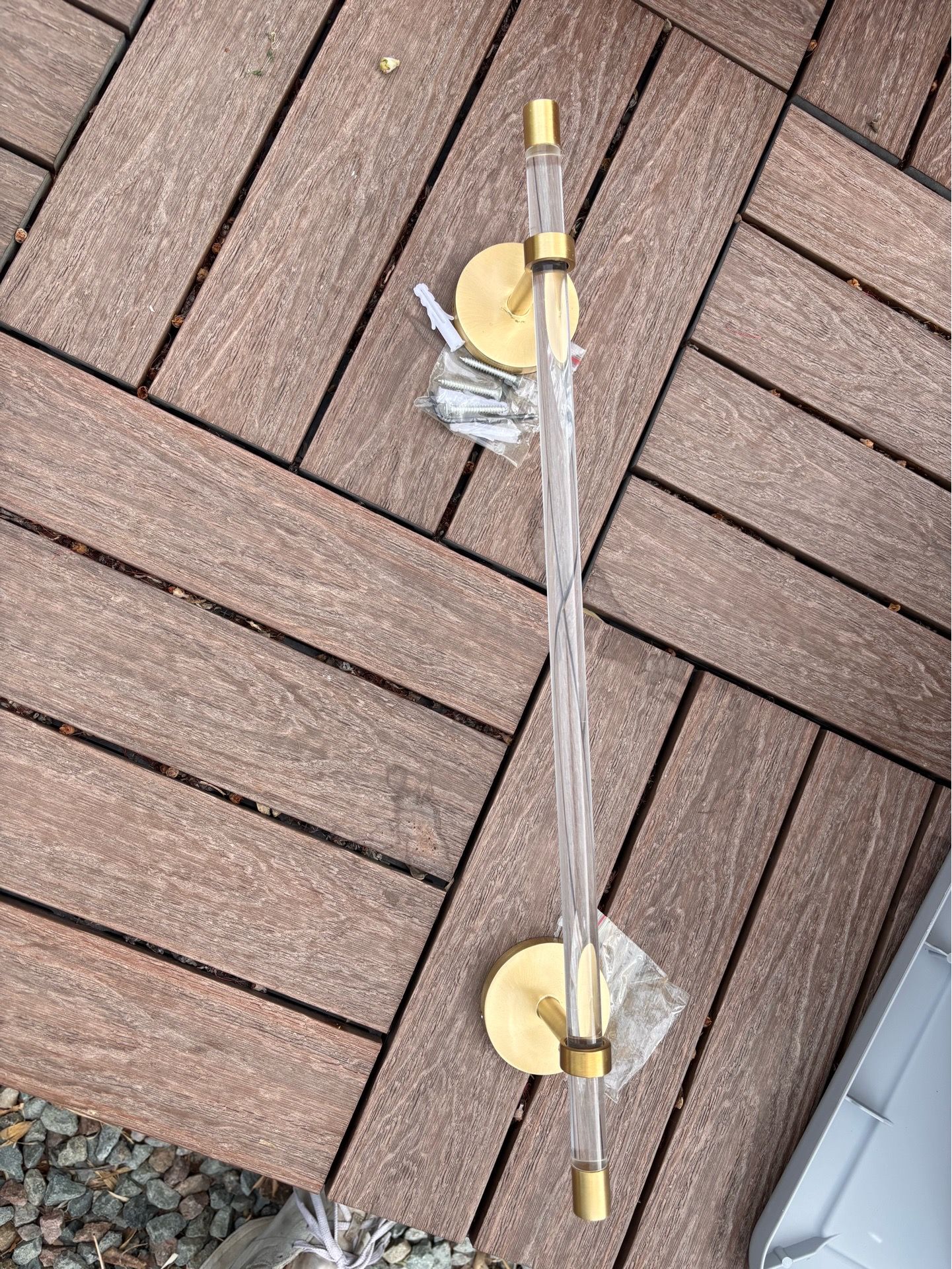 Makayla lucite bronze towel bar