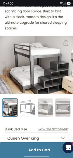 Bunk bed queen over queen or queen over king convertible, adult bunk bed aluminum 2000lb ,with trundle, sleeps 5