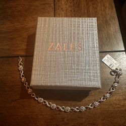 925 Sterling Silver Bracelet With Diamond Accents