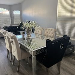 Mirror Dining Table Set