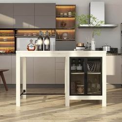 New White Oak Wood Top 63 in. Kitchen Island- FREE 🎁 with purchase-
