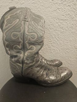 Eldorado Womens Gray Western Ostrich Boots