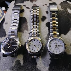 2 Bullova Watches And 1 Citizen 