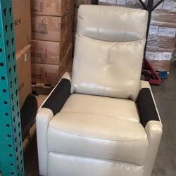 White Faux Leather Recliner Chair