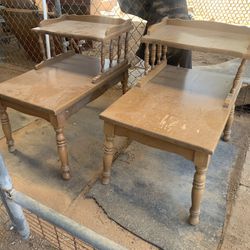 Pair of Antique  2 Tier Side Tables. 