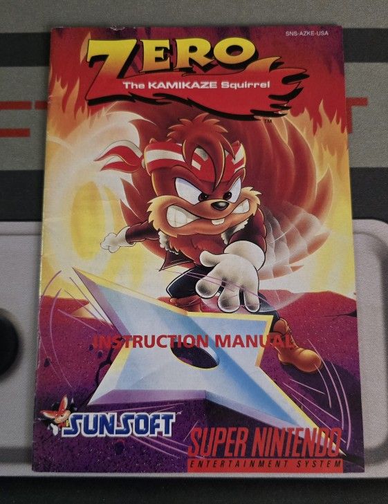 Zero The Kamikaze Squirrel for SNES (MANUAL ONLY)