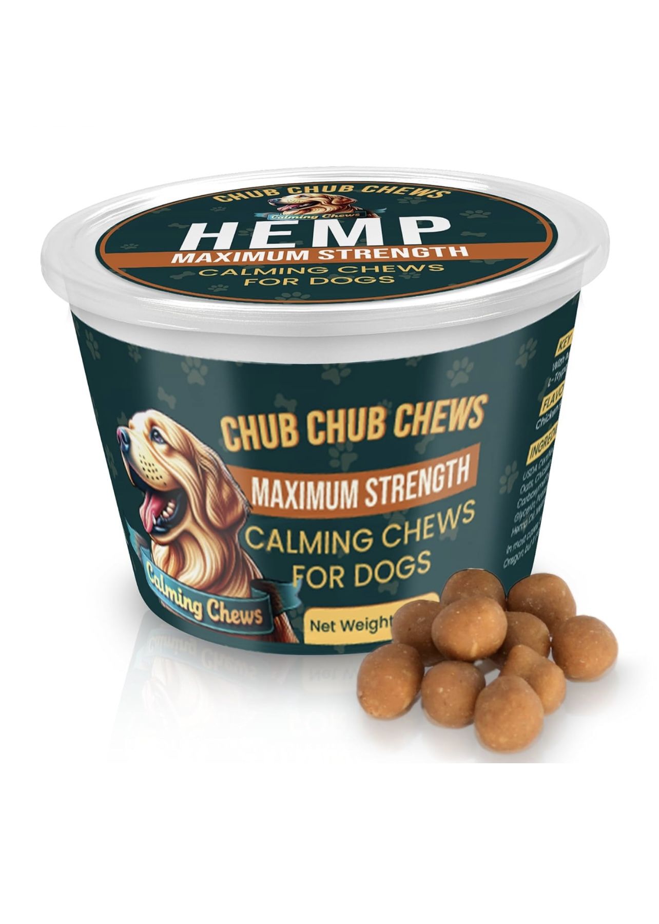 Dog Calming Chews Help Calmness | Relaxation | Anxiety Relief-Hemp Max Strength