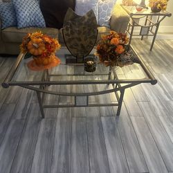 Coffee Table And Two End Tables With Lamps 