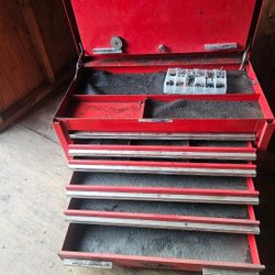 Metal toolbox  with 4 drawers, steel toolbox