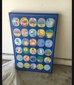 Kids Alphabet ABC Canvas Wall Art