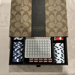 Coach poker set, chips and cards, CHECK DISC