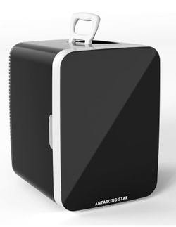 Antarctic Star 10L Compact Mini Fridge, Portable Small Refrigerator with AC/DC Dual Power, Thermoelectric Cooler for Beverage, Skincare, Food, Bedroom