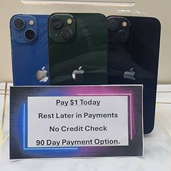 Apple IPhone 13 128gb  UNLOCKED . NO CREDIT CHECK $1 DOWN PAYMENT OPTION  3 Months Warranty * 30 Days Return *