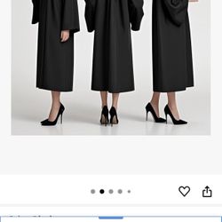 Black Graduation Gown Middle High School College for Adult Graduation Robe