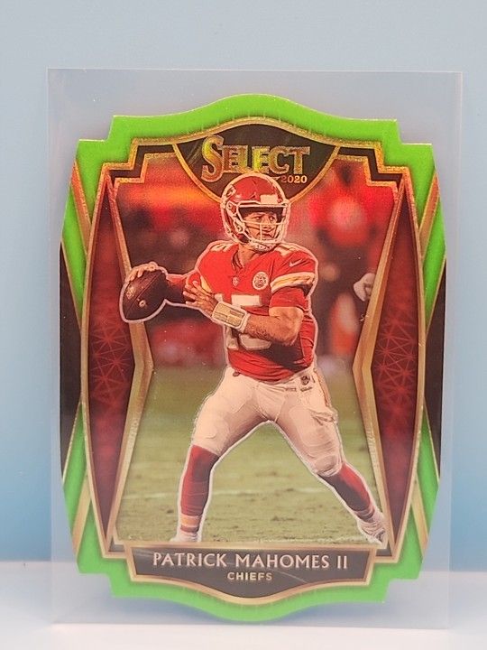 2020 Select Patrick Mahomes Lime Green Premire Level Die Cut Chiefs!!