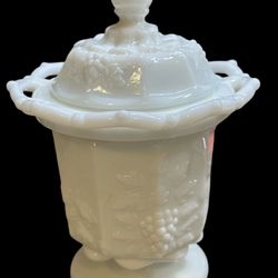 Vintage Milk Glass 1950S Milk Glass Apothecary Jar Temple By West Moreland
