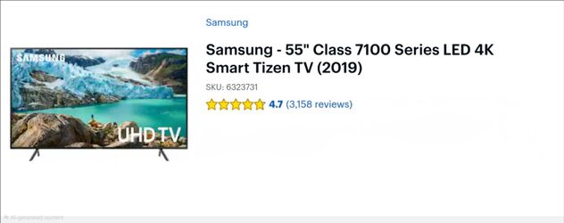 Samsung 55" 4k SMART TV