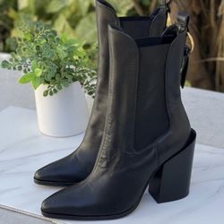 New In Box Frame Manhattan Booty Blk Leather Boots Sz 7 Never Worn