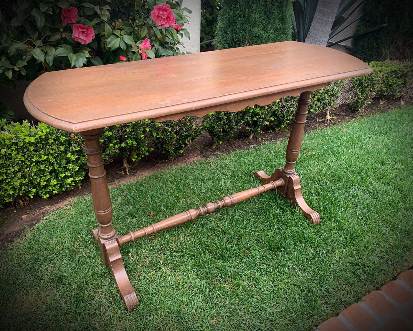 Original Vintage Antique Hall Sideboard Spindle Leg Sofa Table.