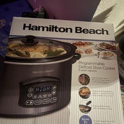 Hamilton Beach Portable 6 Quart Set & Forget Digital Programmable Slow Cooker with Lid Lock, Temperature Probe & Defrost Setting, Dishwasher Safe Croc