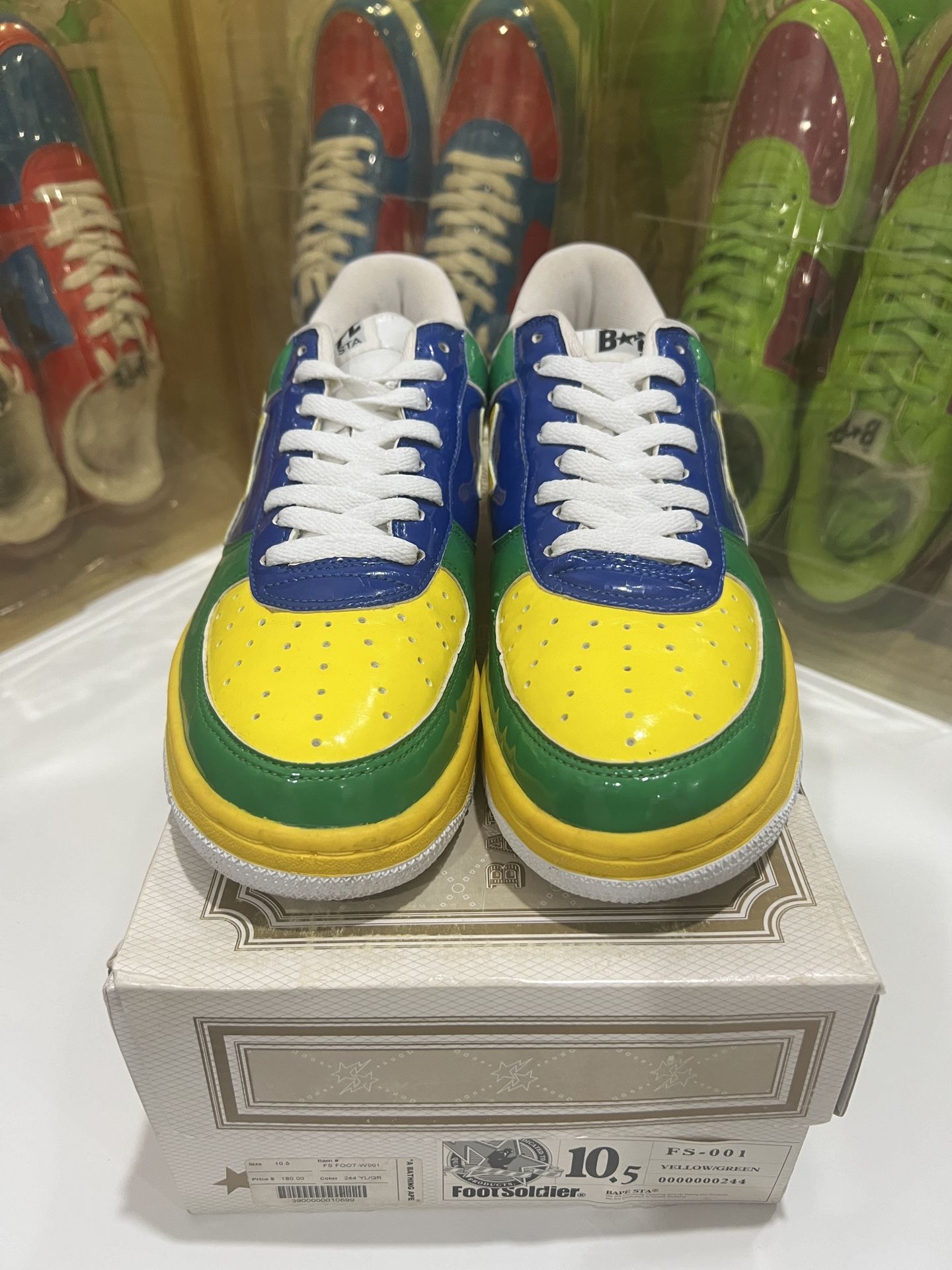 Size 10.5 (Bape) OG 2005 Yellow Multi Bapesta